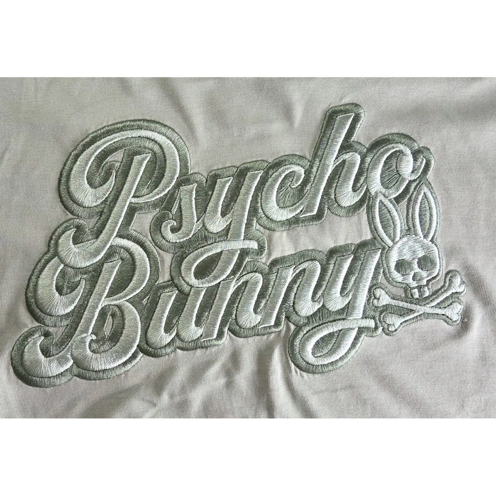 Psycho Bunny Men's LIGHT GREEN Crew-Neck Short Sleeve T-Shirt EMBROIDERED LOGO
